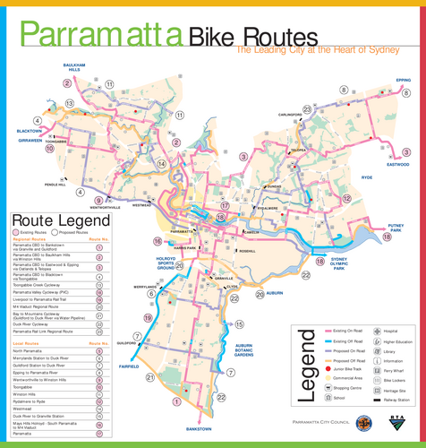 Small view of Parramatta Bike Route plan
