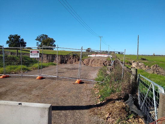 Damage to Cornwallis Road from floods